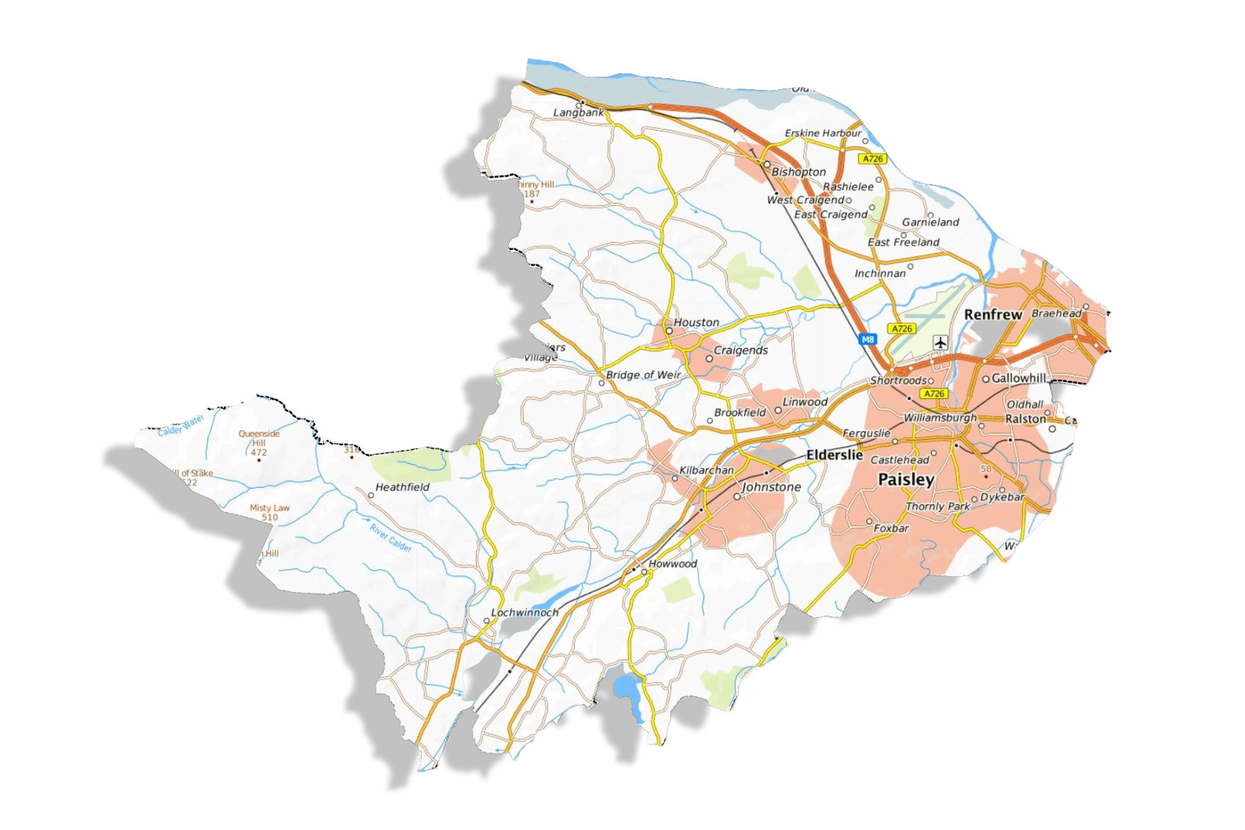 Renfrewshire Map CV